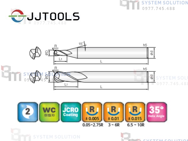 2HCBG jjtools, dao phay, dao phay cầu, dao phay jj