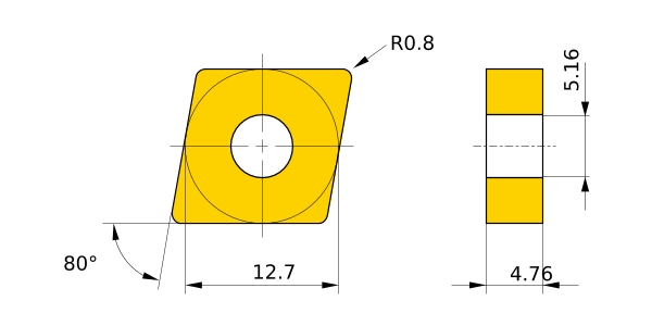 CNMG120408-MK MC5125 (Mảnh cắt) - Mitsubishi Materials (DIAEDGE)