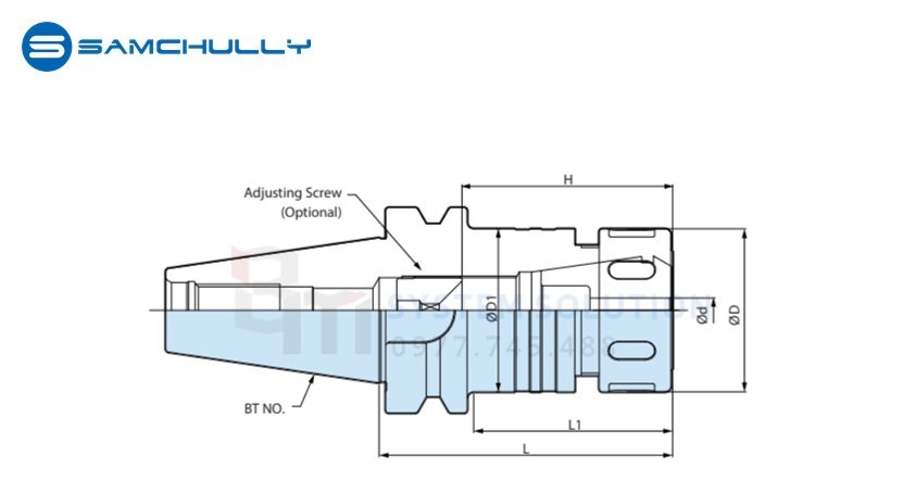 BT40-ER16-90 (Bầu kẹp Collet ER Chuôi BT) - Samcully